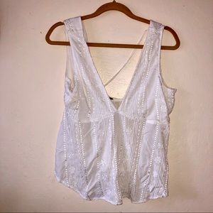 Free People White Flowy Top